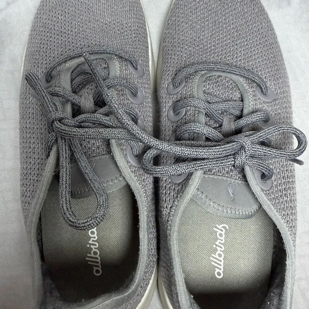 Allbirds Gray Wool Warm Running Shoes Sneakers Trail Runners Women's Size 9